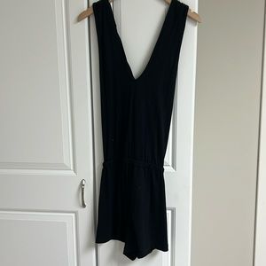 Black romper with twist back